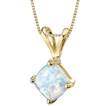 Ross-Simons Floating Opal Pendant Necklace in 14kt Yellow Gold 