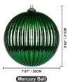 thumbnail image 3 of Adornos de bolas de Navidad verdes, bolas decorativas colgantes de plástico brillante, 3 of 3