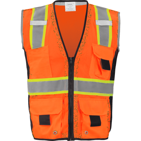 

Ironwear 1245 Class 2 Safety Vest w/ Zipper Radio Tabs & Pocket Grommets