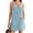 Lake blue, variant on Women Summer Striped Casual Denim Dress Sleeveless Denim Dress with Pockets