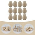 thumbnail image 2 of REACHISE SEWACC 12pcs Unfinished Wooden Bird Eggs for Crafts and Decorations, 2 of 9