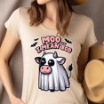 thumbnail image 4 of Moo I Mean Boo Halloween Cow Shirt | Funny Ghost Costume Graphic Tee , Navy, Size S, 4 of 6