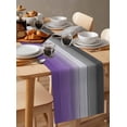 thumbnail image 3 of Purple Gray Gradient Table Runners 72 Inches Long, Cotton Linen Fabric Table Runner Dresser Scarf, Ombre Farmhouse Rustic Wood Tablerunner for Party/Kitchen/Dinner/Wedding Decor 13''x72'', 3 of 7