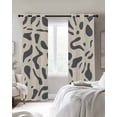 thumbnail image 3 of Gray Beige Blackout Curtains 54 Inches Long for Bedroom, Modern Abstract Color Block Modernism Thermal Insulated Room Darkening Black Out Window Curtain Panels Grommet Drapes for Living Room, 3 of 8