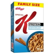 Kellogg's Special K Protein Cold Breakfast Cereal, 10g Protein, 11 Vitamins and Minerals, Family Size, Original Multi-Grain Touch of Cinnamon, 19oz Box (1 Box)