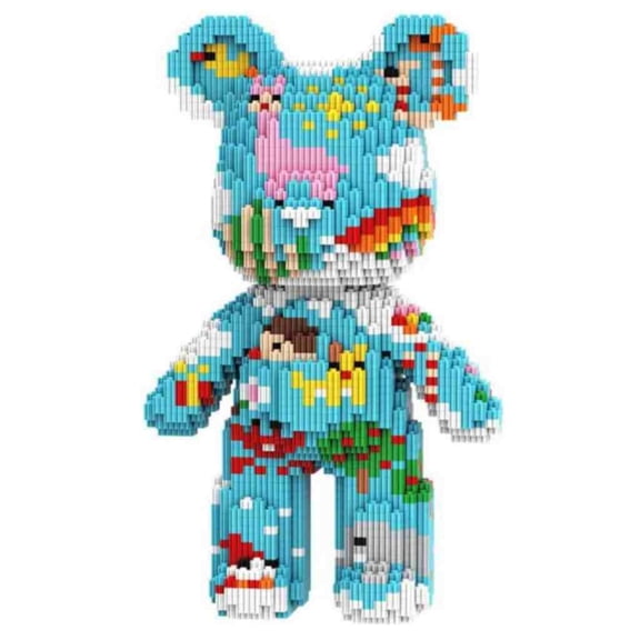 Animal Graffiti Bear Building Block, Cute Bear Decor, Gift for Birthdays, Decorative Home Office Table Centerpiece Decor
