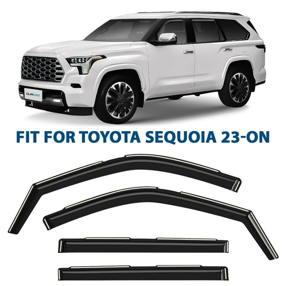 CLIM ART In-Channel Incredibly Durable Rain Guards for Toyota Sequoia 2023-2026, Original Window Deflectors, Vent Window Visors, Vent Deflector, 4 pcs. - 623277