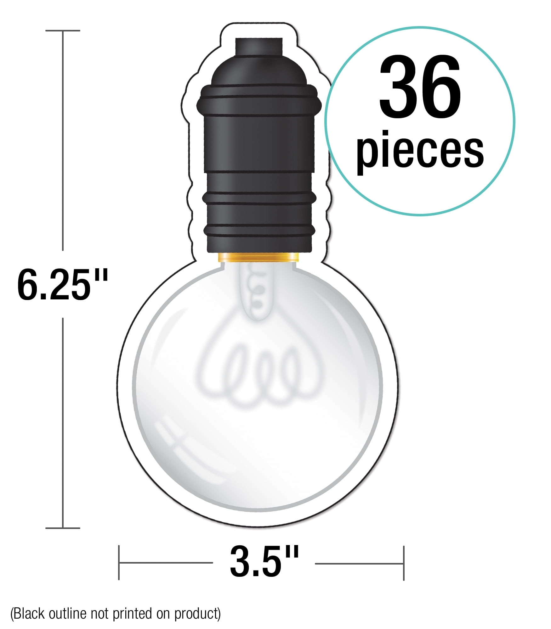 Pack of 36 Schoolgirl Style CD-120544 Industrial Chic Light Bulbs Cut-Outs 
