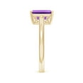 thumbnail image 3 of ANGARA Natural Emerald Cut 2.2 ct Amethyst Solitaire Ring with Milgrain in 14K Yellow Gold for Women (Size-9x7mm) | February Birthstone, Anniversary, Jewelry Gift for Women | Natural Amethyst Ring, 3 of 9