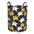 thumbnail image 2 of Daiia Lilies Flowers Round Laundry Basket with Handles Thickened Waterproof Circular hamper,Dirty Clothes Storage Basket for Bedroom,Bathroom,College Dorm-Small, 2 of 8