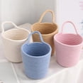 thumbnail image 2 of Handmade Woven Organizer Container Cotton Rope Storage Basket Wall Basket With Handle Child Toy Storage Vegetable Rope Bins, 2 of 9