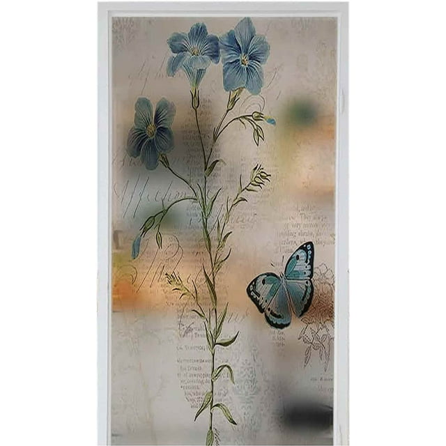 Window Privacy Film Static Self-Adhesive Vinyl Window Decals Watercolor Fall Texture Old Paper. 17.7" x 78.7" Window Film Privacy Decorative