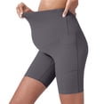 thumbnail image 2 of Taqqpue Women's Maternity Yoga Shorts Over The Belly Bump Summer Workout Running Active Short Pants with Pockets, 2 of 5