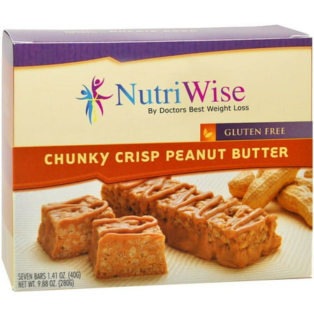 NutriWise - Chunky Peanut Butter Crispy High Protein Diet Nutrition Bar (Best Peanut Butter For Weight Watchers)