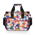 thumbnail image 7 of FORMRS Insulated Cooler Bag 24 Cans Capacity Soft Leakproof Lunch Box with Side Pockets, White Colorful Circles, 7 of 7