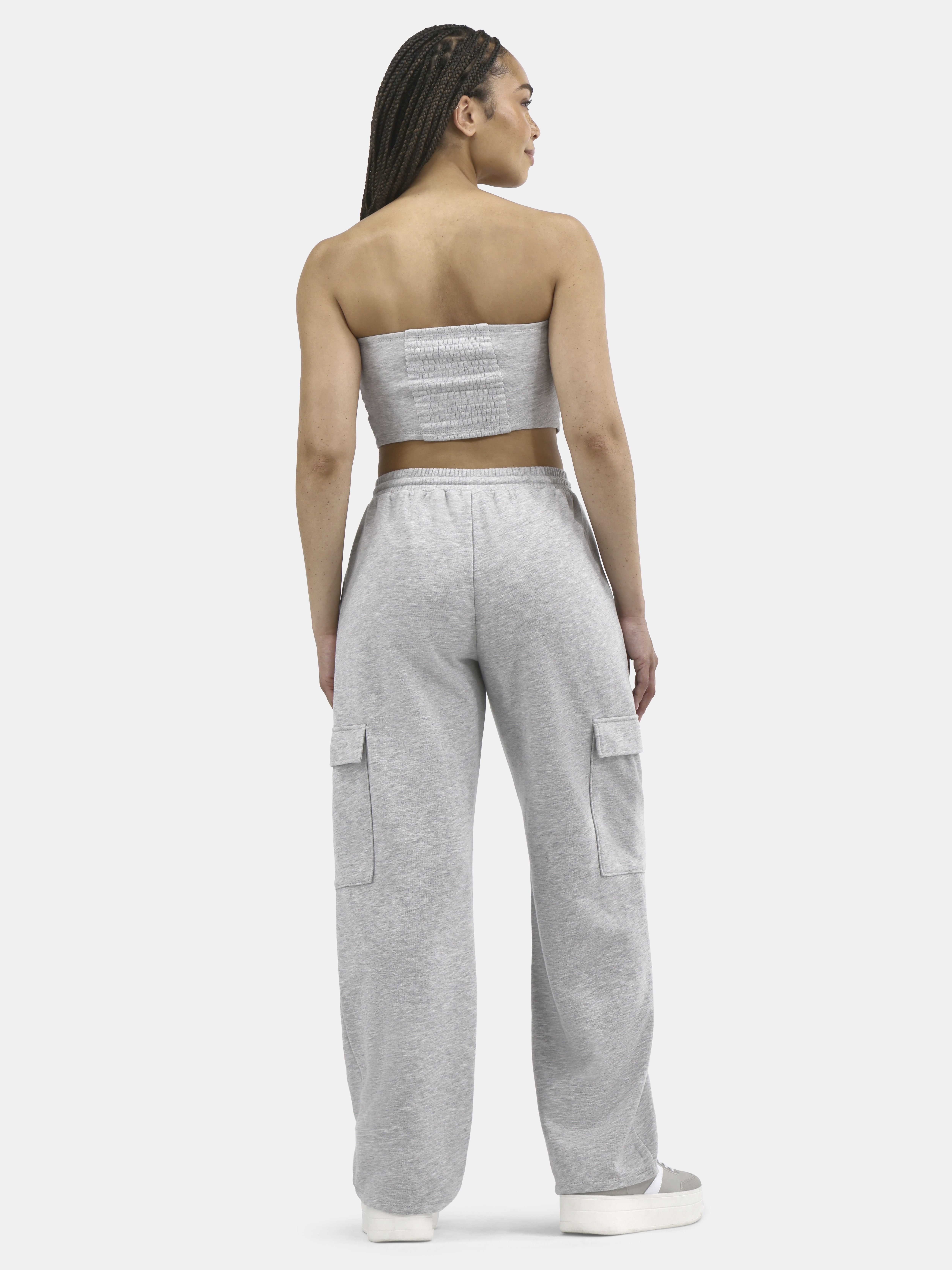 No Boundaries Tube Top and Cargo Pants Set, 2-Piece, Women's