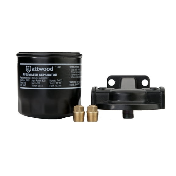 Attwood 11841-4 Universal 10-Micron Fuel/Water Separator Filter with Double Gasket