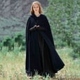 thumbnail image 2 of Hfyihgf Womens Gothic Hooded Open Front Poncho Cape Coat Winter Wool Blend Maxi Outwear Jacket Cloak Navy XL, 2 of 7