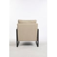 thumbnail image 4 of Mid Century Linen Armchair with Metal Frame, Upholstery Accent Chair with Padded Seat and Backrest Cushion, for Living rooms, Bedrooms, Offices, khaki, 4 of 8