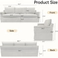 thumbnail image 3 of 93.7" Modern Sofa Couches for Living Room, 3 Seater Sofa, Natural Linen Deep Seat Sofa, Comfy Sofa Couch for Small Space, Apartment, 3 of 6