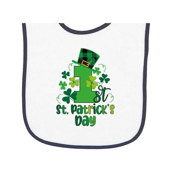 Inktastic Babys 1st St Patricks Day Irish Shamrock Baby Terry Cloth Bib