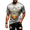 thumbnail image 2 of CONZONE Mens Halloween T-Shirts Letter Pumpkin Graphic Tees for Men Short Sleeve Crew Neck Fashion Tops, 2 of 3