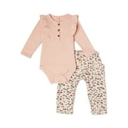 Jessica Simpson Baby Girls' Bodysuit & Pants Outfit, 2-Piece Set