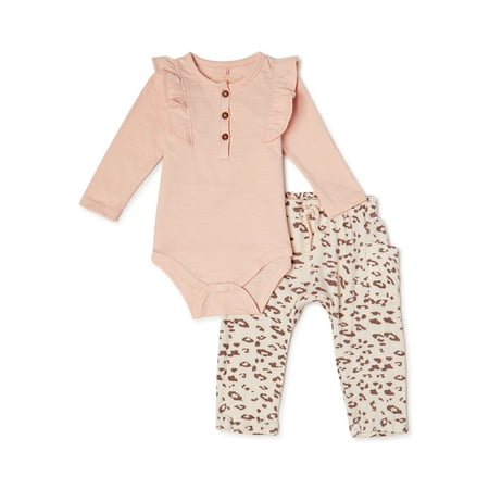 Jessica Simpson Baby Girls' Bodysuit & Pants Outfit, 2-Piece Set