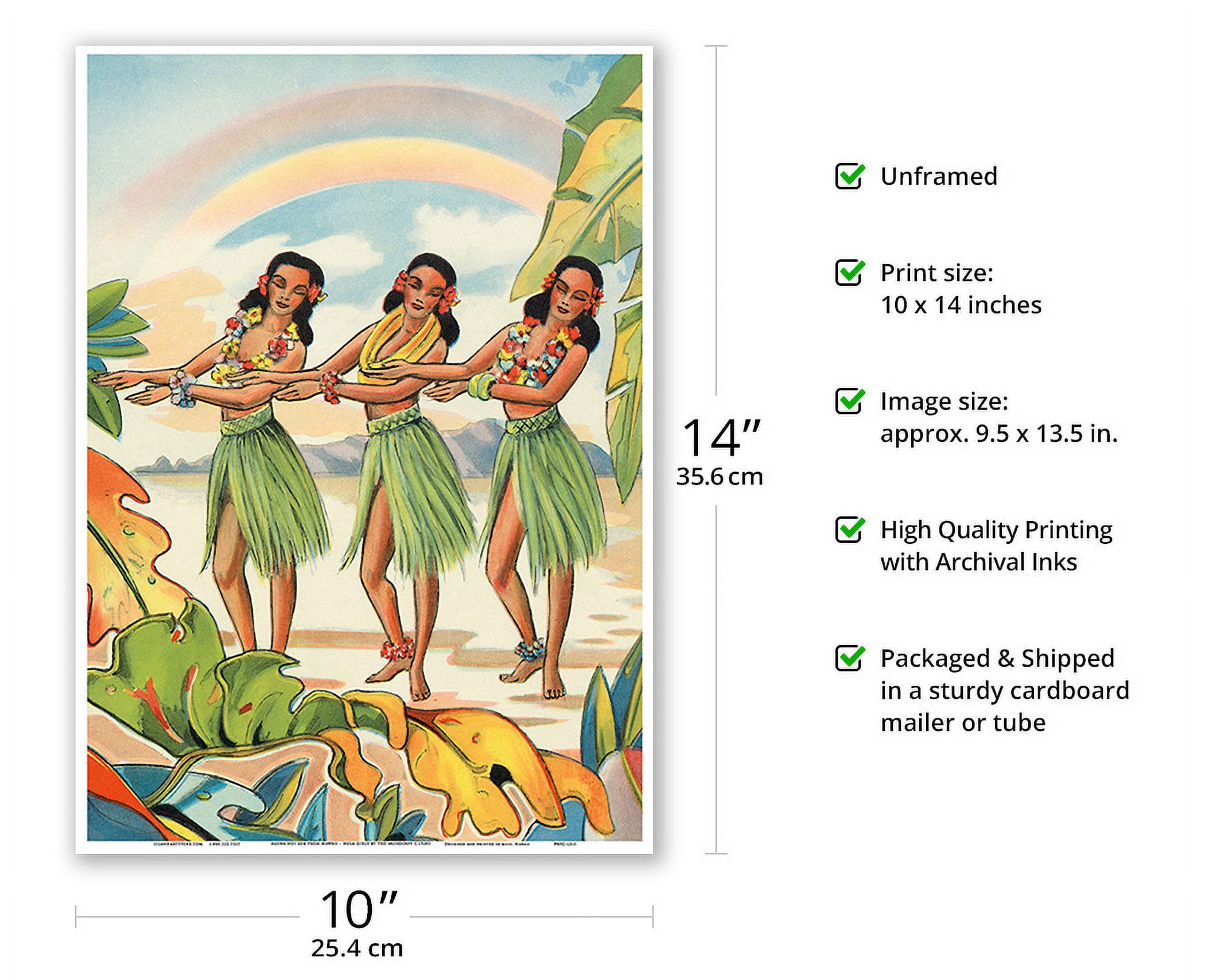 Hula Girl 限定版アート 238/250 24x30 Hula Dancer Art Print 