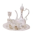 thumbnail image 1 of AMLESO Turkish Teapot Set Art Crafts 6 Metal Cups and Tray for Tea Table Home Bar Decor, 1 of 8