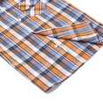 thumbnail image 6 of Bienzoe Boy's Cotton Plaid Roll Up Sleeve Casual Shirts Orange/Navy 5/6, 6 of 9