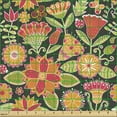 thumbnail image 2 of Ambesonne Floral Fabric by the Yard Upholstery, Abstract Polish Folk Art, 2 Yards, Burnt Sienna Multicolor, 2 of 5