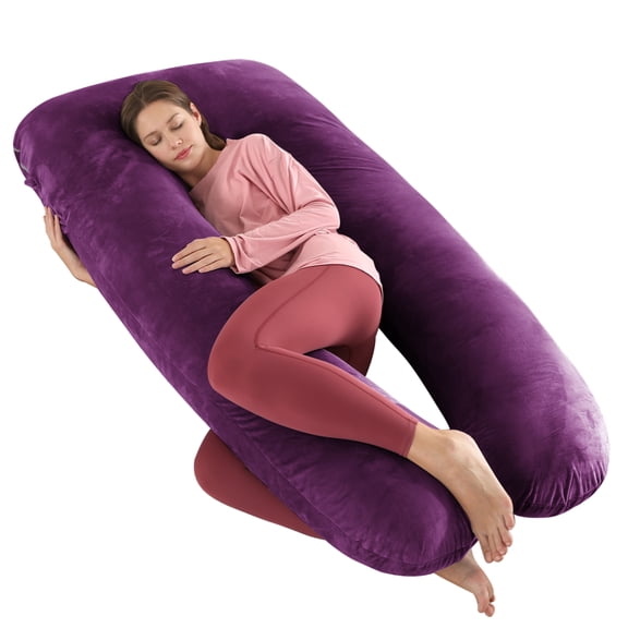 Pregnancy Pillows with Velvet Removable Cover, Easy to Clean - 43 Inch Pregnancy Pillows for Sleeping - Body Pillows for Adults Full Support, Fully Enclo