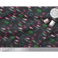 thumbnail image 3 of Soimoi Black Rayon Fabric Palm Tree,Crab & Fish Ocean Print Fabric by Yard 56 Inch Wide, 3 of 3