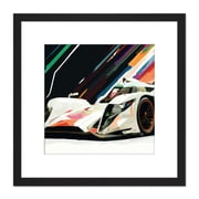 Motor Racing Motorsport Grand Prix F1 Vibrant Painting Square Wooden Framed Wall Art Print Picture 8X8 Inch