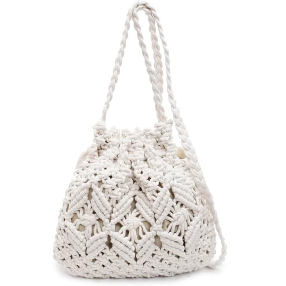 HMSHA Women Straw Woven Crossbody Bag Hollow Out Tote Purse Summer Beach Messenger Bag Handbag for Work Travel Vacation