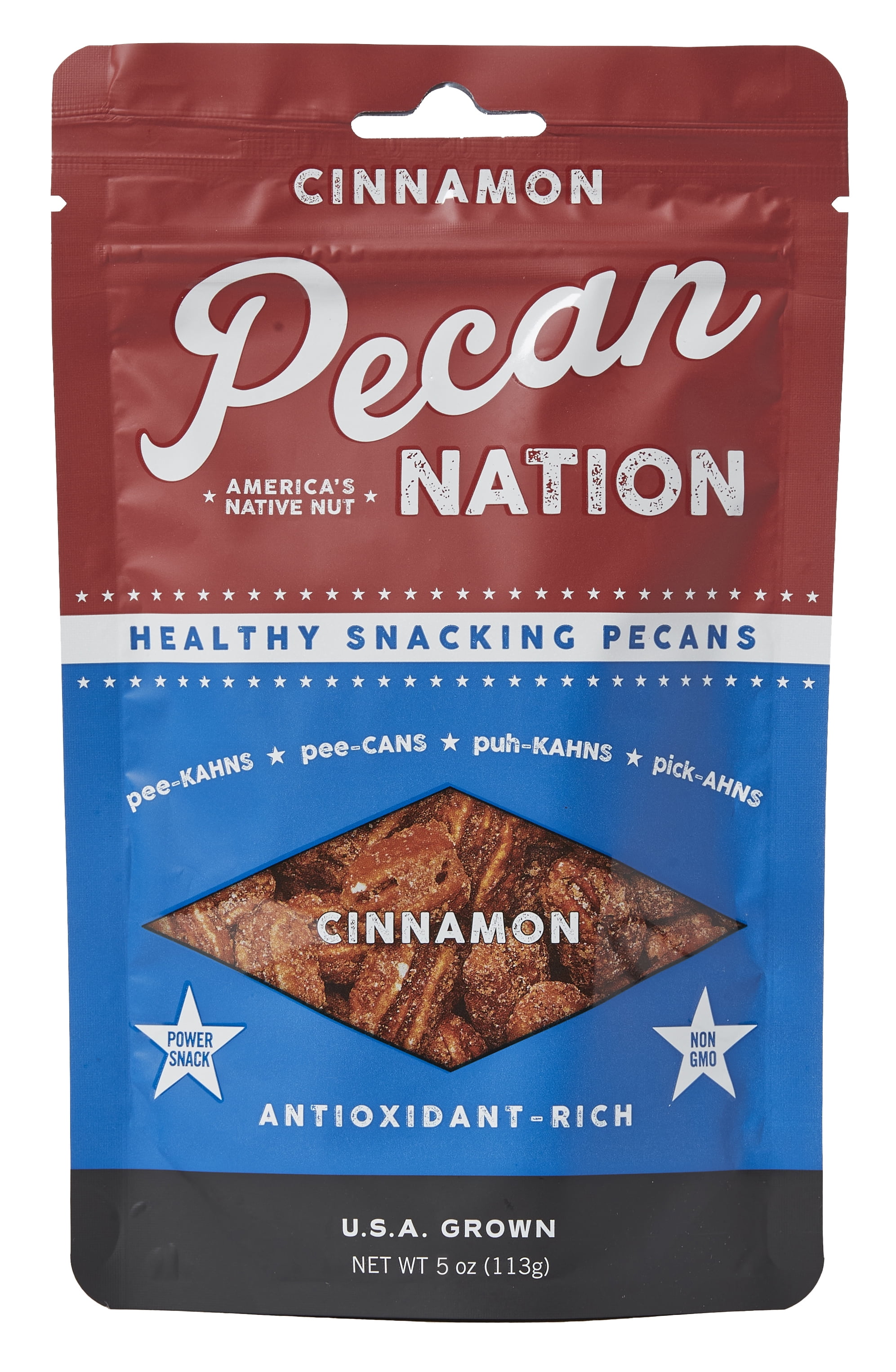 Pecan Nation Cinnamon Flavored Roasted Pecan Halves 5 oz