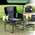 thumbnail image 2 of Emorefun Oversized Outdoor Chair for Adults, Heavy Duty Director Chair with Side Table and Pocket, Set of 2, Black/Gray, 2 of 8