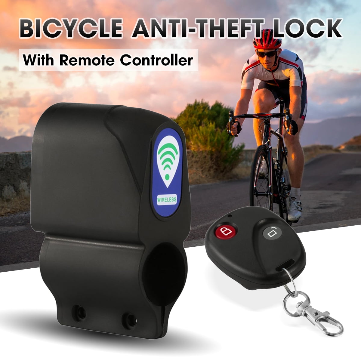 anti theft bike lock alarm wireless