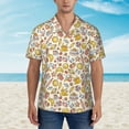 thumbnail image 4 of Lsque Coffee Donuts pattern Hawaiian Shirt for Men, Unisex Summer Beach Casual Short Sleeve Button Down Shirts-, 4 of 9