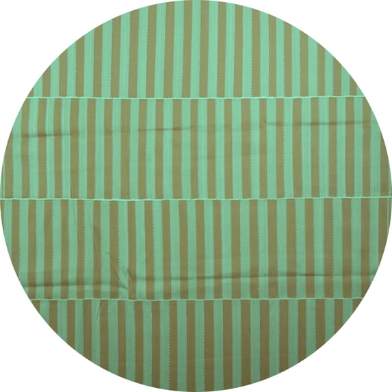 Ahgly Company Indoor Round Abstract Turquoise Blue Contemporary Area Rugs, 6' Round