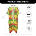 thumbnail image 6 of DISNIMO Stripe Plam Tree Print Women's Swimsuit Cover Up Long Summer Loose Beach Coverups Open Front Long Kimono Bikini Cover up, 6 of 6