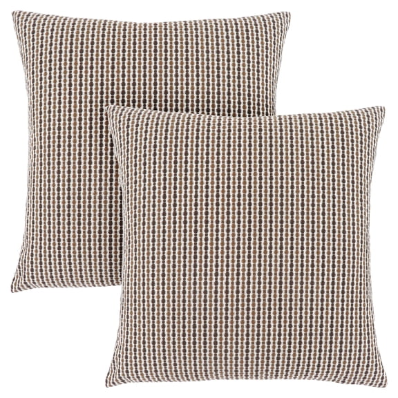 Pillows Set Of 2 Accent Sofa Couch Bedroom Polyester Brown