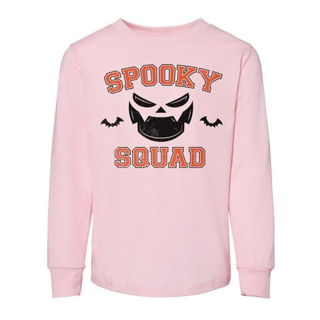 

TeesAndTankYou Spooky Squad Toddler Kids Long Sleeve T-Shirt 3T Light Pink