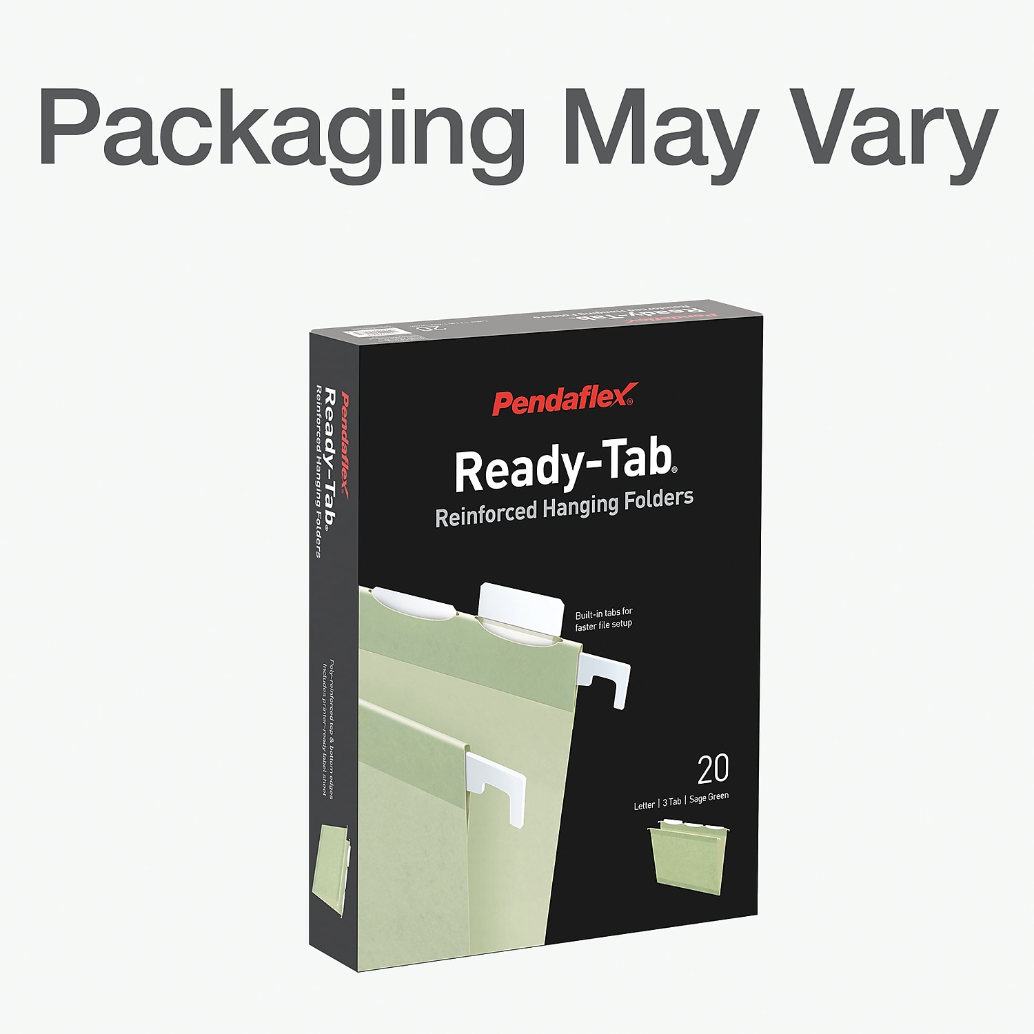 Pendaflex Reinforced Hanging File Folder 3-Tab Letter Sage green 20/Box (1009463)