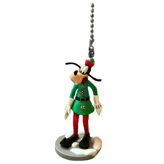 Goofy Santa Candy Cane PVC Fan Lamp Light Pull Holiday Attire Figure Figurine 3”