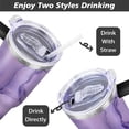 thumbnail image 5 of Marble Purple & Gold 40oz Stainless Steel Vacuum Insulated Tumbler with Lid and Straw for Water Iced Tea Coffee Smoothie and More, 5 of 7