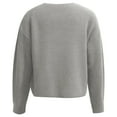 thumbnail image 5 of Pullover Sweaters for Women 2025 Long Sleeve Crewneck Loose Plain Ribbed Knit Cropped Sweater Tops Fall Winter Outfits, 5 of 6