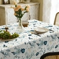 thumbnail image 2 of Blue Flower Clusters Fabric Waterproof Tablecloth,Rectangle Watercolor Wrinkle Oil-Proof Resistant Table Cover for Dining Table, Buffet Parties and Campin,(60" x 120" inch), 2 of 6