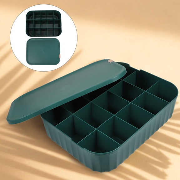 Phenofice Green Underwear Storage Box, Sock Organizer for Household, Closet and Drawer Use, 1 Piece